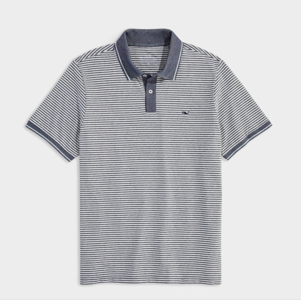 Vineyard Vines Edgartown striped pique short-sleeve polo shirt Sz Small